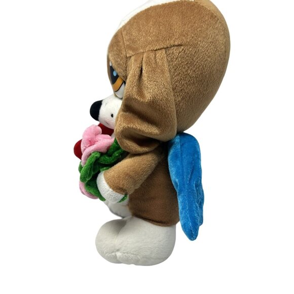 Nanco Sad Sam Dog Plush Blue Angel Wings Flowers Valentine Heart Sad Eyes 10 In - Picture 5 of 12